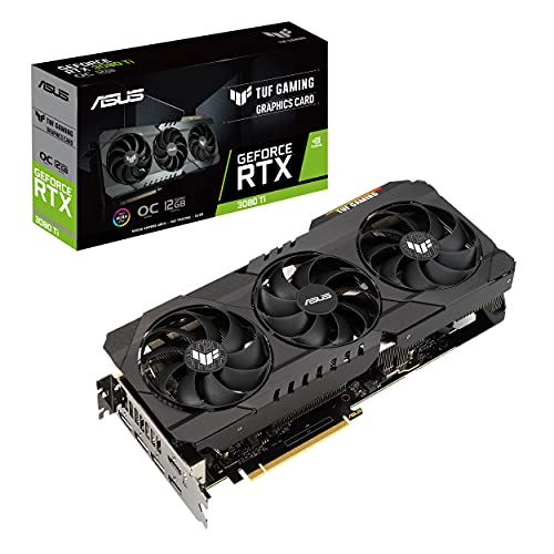 Tarjeta gráfica ASUS TUF Gaming NVIDIA GeForce RTX 3080 Ti OC Edition (PCIe 4.0, 12 GB GDDR6X, HDMI 2.1, DisplayPort 1.4a, rodamiento de bolas dual, certificación militar, GPU Tweak II